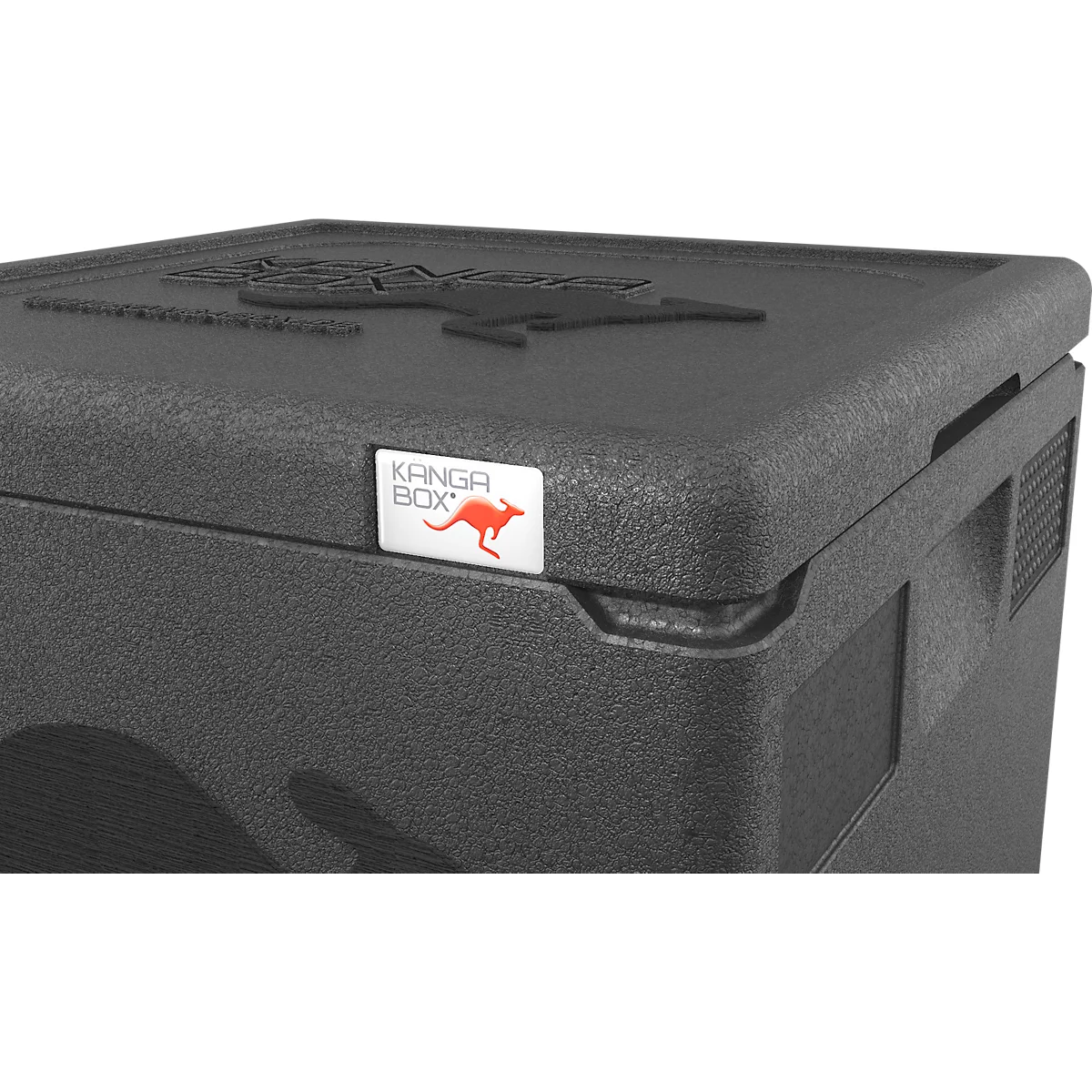 Thermobox Kängabox® Easy S, volume 21 l, draaggrepen, stapelbaar, met deksel, herbruikbaar, L 410 x B 410 x H 240 mm, EPP, zwart