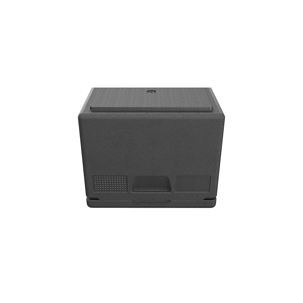 Thermobox Kängabox® Easy S, Volumen 21 l, Tragegriffe, stapelbar, mit Deckel, wiederverwendbar, L 410 x B 410 x H 240 mm, EPP, schwarz