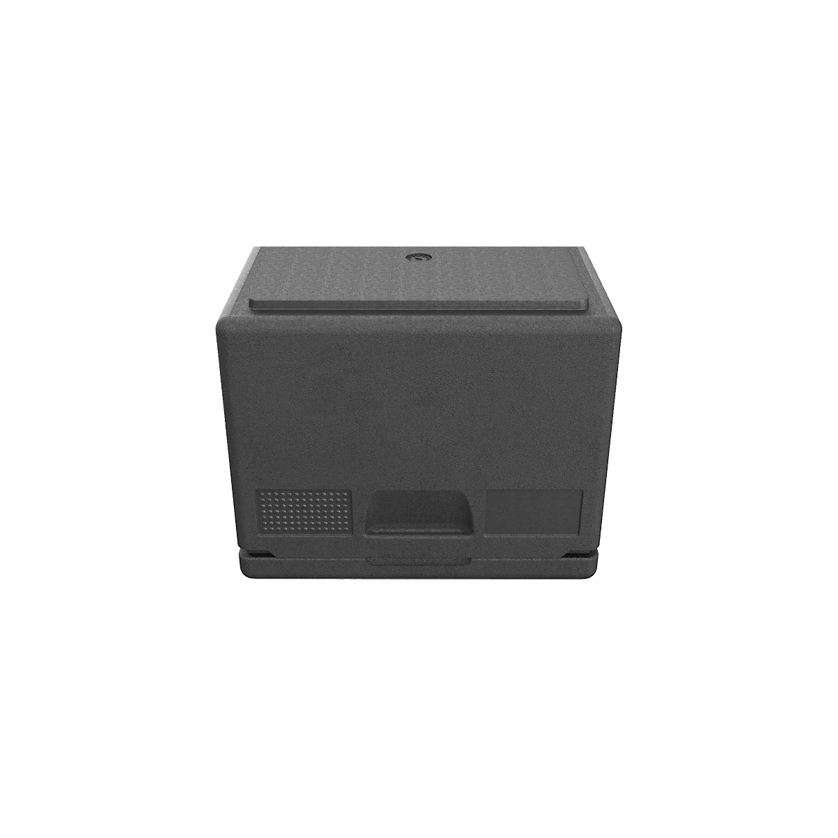 Thermobox Kängabox® Easy S, Volumen 40 l, Tragegriffe, stapelbar, mit Deckel, wiederverwendbar, L 410 x B 410 x H 395 mm, EPP, schwarz