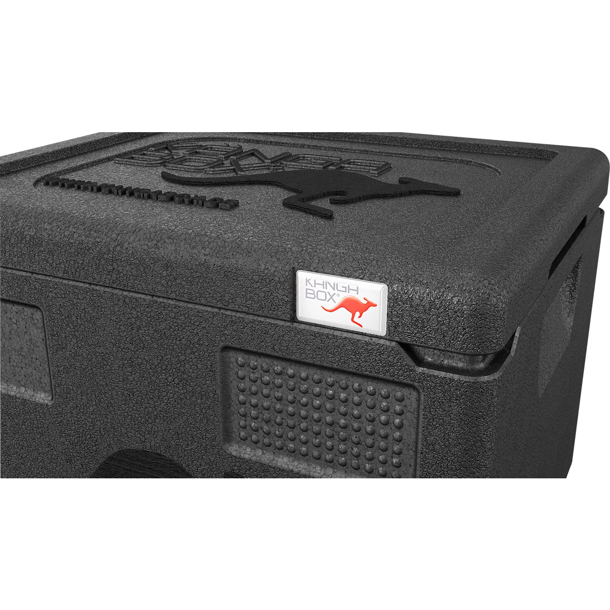 Thermobox Kängabox® Expert GN 1/2, volume 15 l, poignées, empilable, avec couvercle, réutilisable, L 390 x l 330 x H 230 mm, EPP, noir