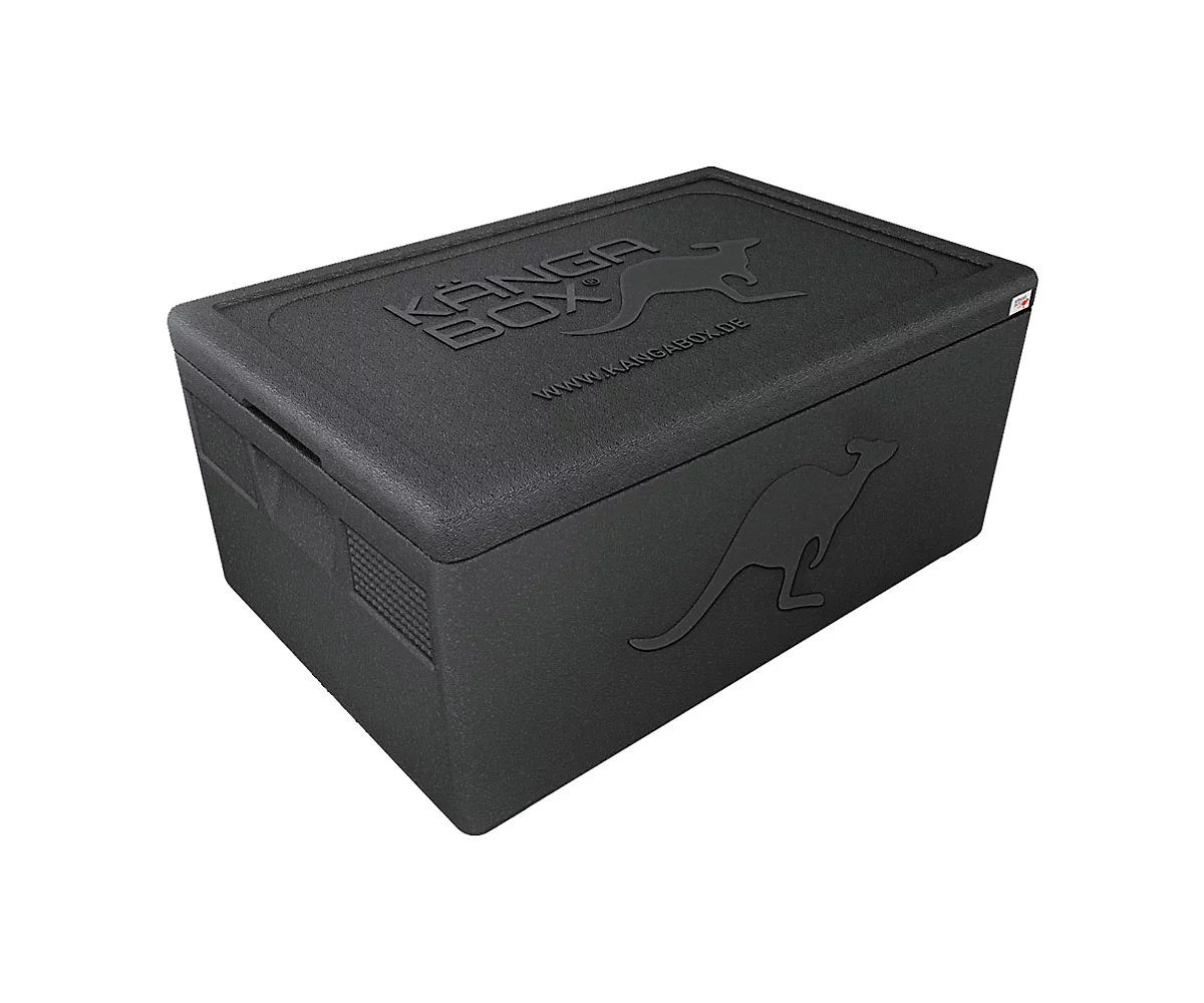 Thermobox KÄNGABOX® Expert GN 1/2, volumen 19 litros, con asas de transporte, negro