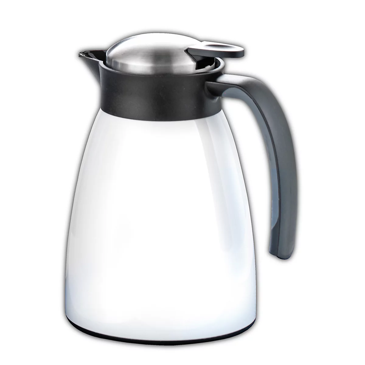 Thermoskan GLACE, dubbelwandig, 1 l inhoud, wit gelakt roestvrij staal, wit
