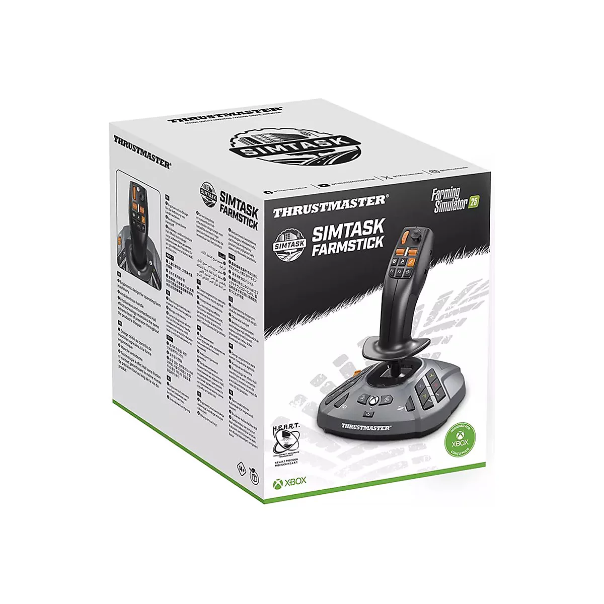 Thrustmaster SimTask Farmstick Verpackung mit Produktabbildung für den Landwirtschafts-Simulator.