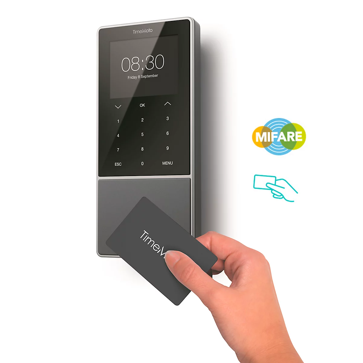 Tijdregistratiesysteem TimeMoto TM-818 SC - chipkaartlezer (RFID en MIFARE)