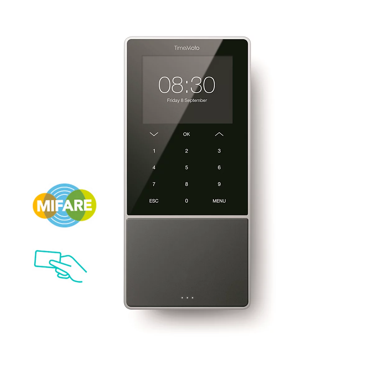 Tijdregistratiesysteem TimeMoto TM-818 SC - chipkaartlezer (RFID en MIFARE)