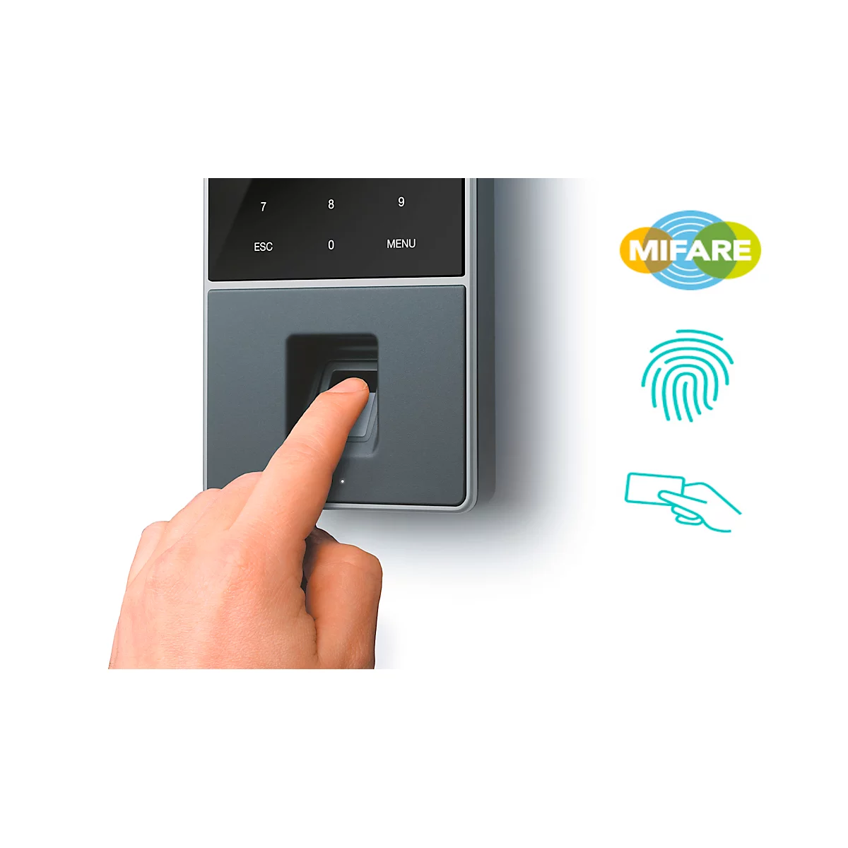 Tijdregistratiesysteem TimeMoto TM-818 SC - chipkaartlezer (RFID en MIFARE) en gezichtsherkenning - komplete aanbieding
