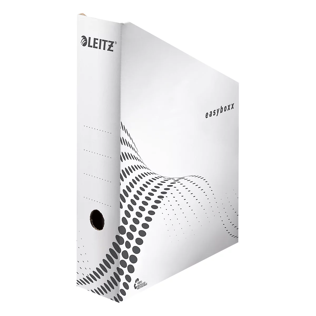Tijdschriftenhouder easyboxx - gerecycled karton - rug 80 mm - wit - 25 stuks
