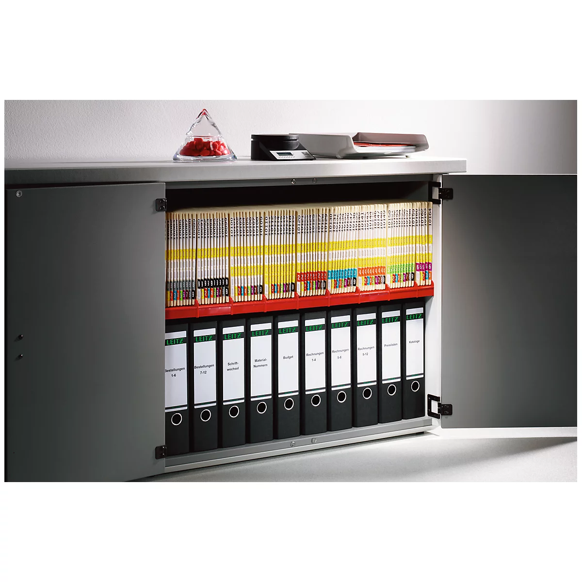 Tijdschriftenhouders Leitz dwars 2427, rood