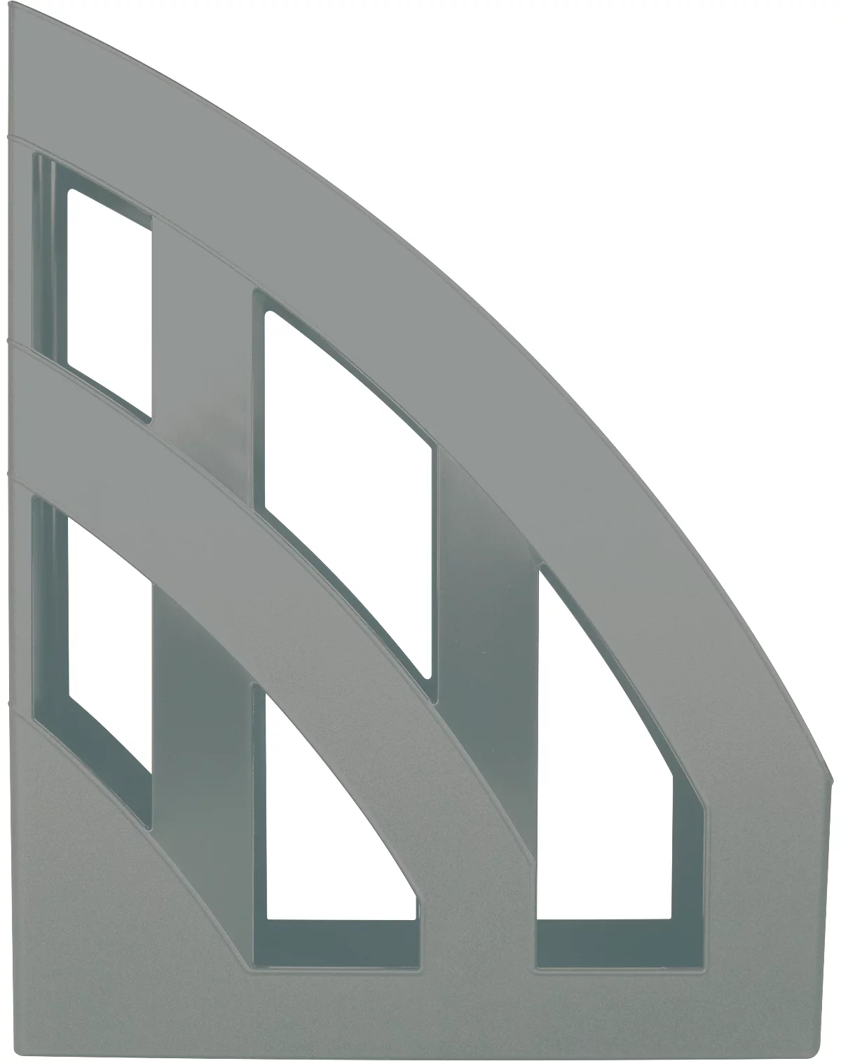 Tijdschriftenmap Helit The Green Bridge, voor A4-C4 formaat, rugbreedte 78 mm, gerecycled kunststof, lichtgrijs, 4 stuks.