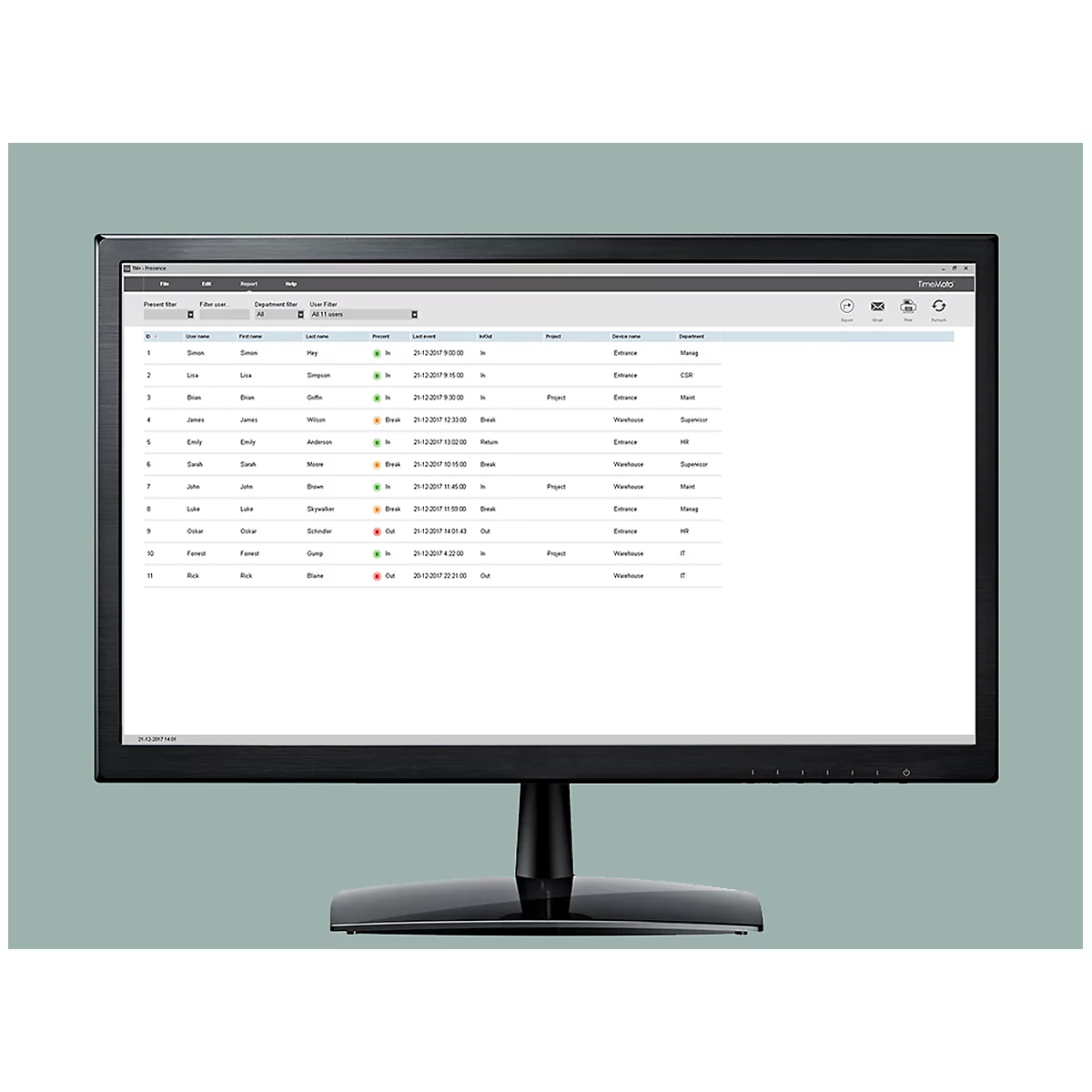 TimeMoto TM-616 tijdregistratiesysteem, voor maximaal 200 werknemers + PC-Plus software voor offline werking