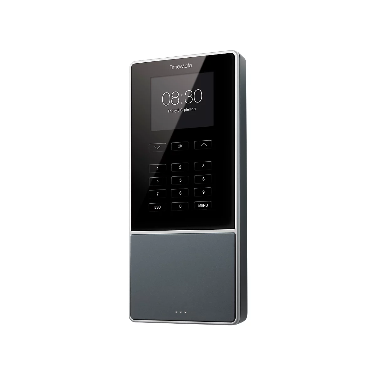 TimeMoto TM-616 tijdregistratiesysteem, wandmontage, complete oplossing, tot 200 gebruikers, ID via RFID/PIN, USB/LAN/WLAN, 5 RFID-kaarten