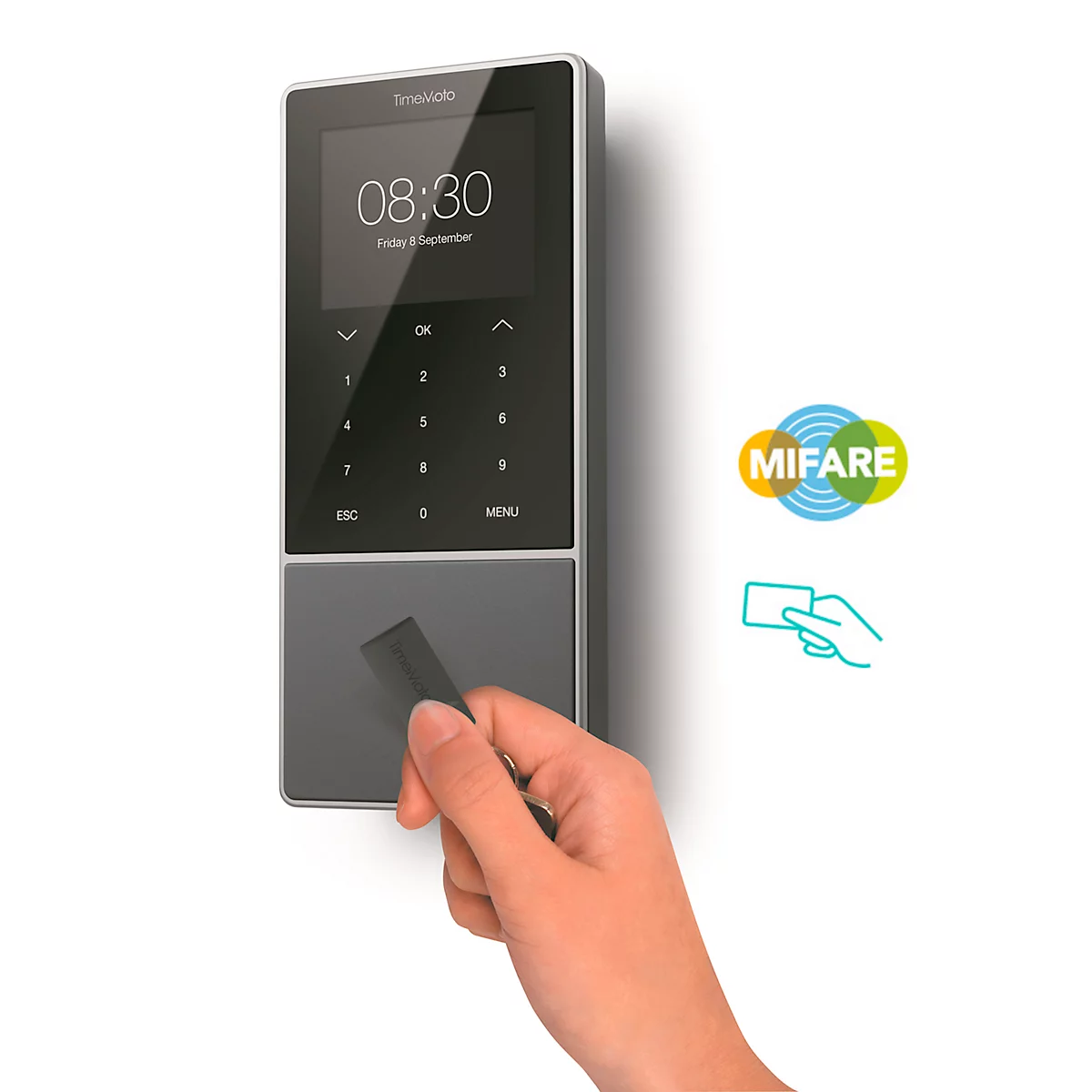 TimeMoto Zeiterfassungssystem TM-818 SC MIFARE, Chipkartenleser (RFID & MIFARE)