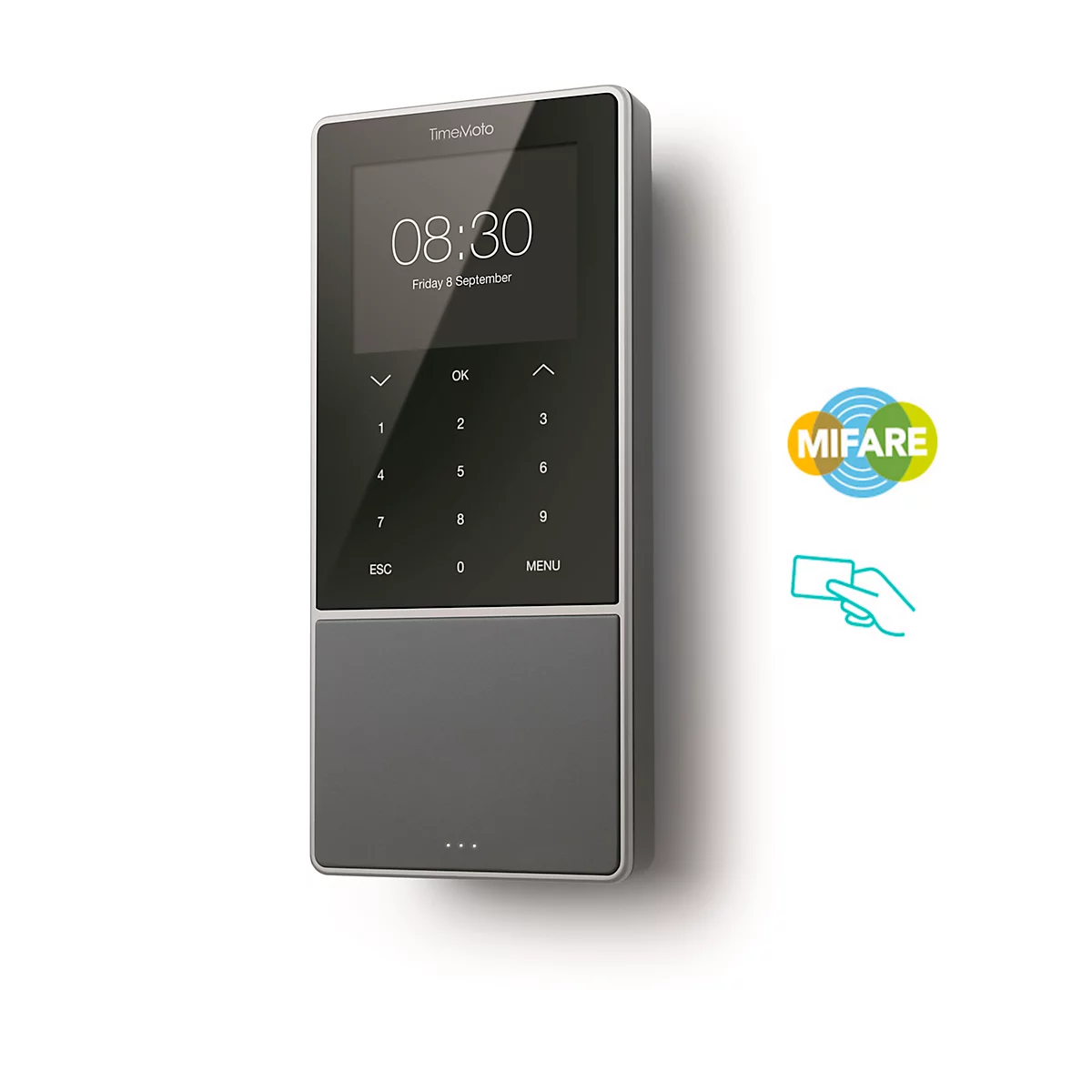 TimeMoto Zeiterfassungssystem TM-818 SC MIFARE, Chipkartenleser (RFID & MIFARE)