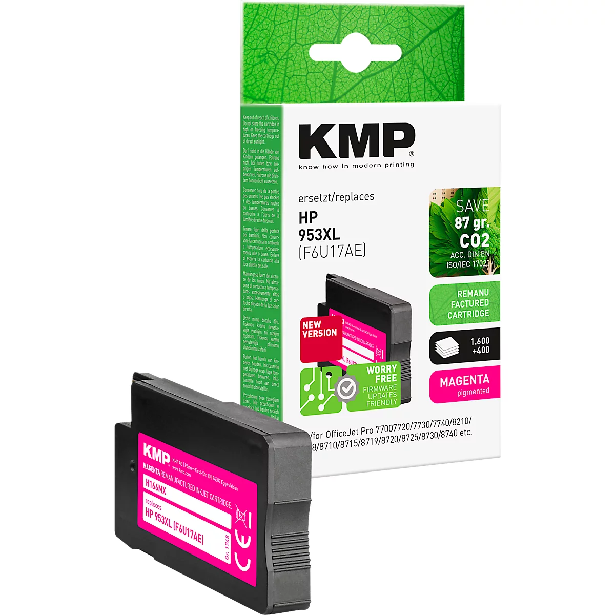 Tintenpatrone KMP, ersetzt HP 953XL (F6U17AE), bis 2000 Seiten, Einzelpack, magenta