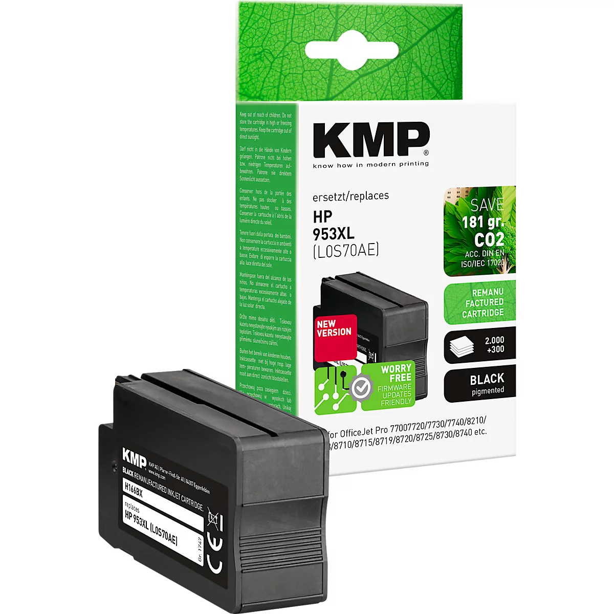 Tintenpatrone KMP, ersetzt HP 953XL (L0S70AE), bis 2300 Seiten, Einzelpack, schwarz