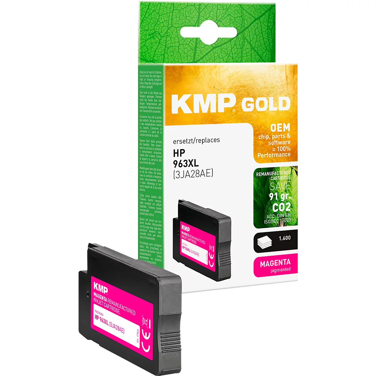 Tintenpatrone KMP, ersetzt HP 963XL (3JA28AE), bis 1600 Seiten, Einzelpack, magenta