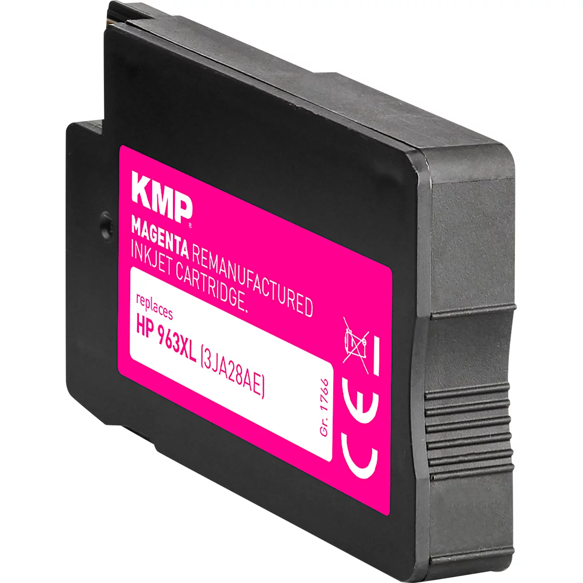 KMP Tintenpatrone Magenta, wiederaufbereitet für HP 963XL, isoliert vor weissem Hintergrund.