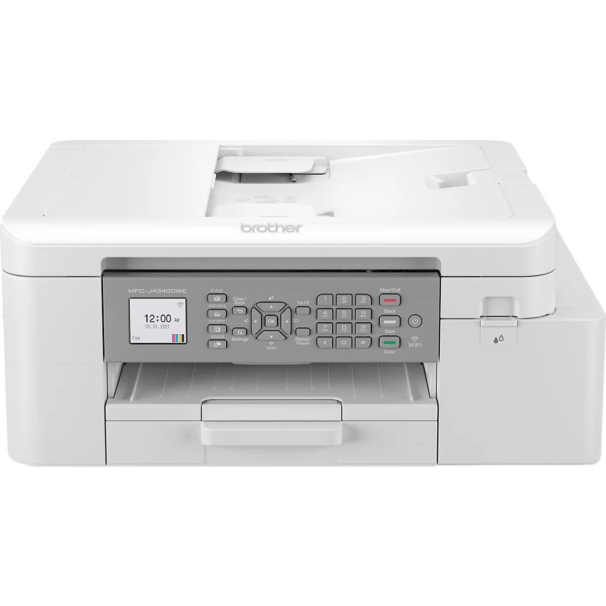 Tintenstrahl Multifunktionsdrucker Brother MFC-J4340DWE, 4-in-1, USB 2.0/WLAN, App-Steuerung, Auto-Duplex, Mobildruck, bis A4, inkl. CMYK Tintenpatronen