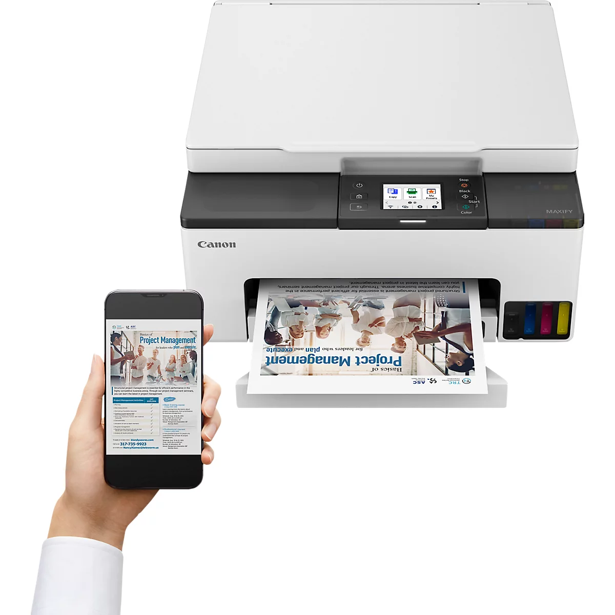 Tintenstrahl Multifunktionsdrucker Canon MAXIFY GX1050, 3-in-1, USB/LAN/WLAN/Cloud, Auto-Duplex, Mobildruck, bis A4, inkl. CMYK-Tintenflaschen