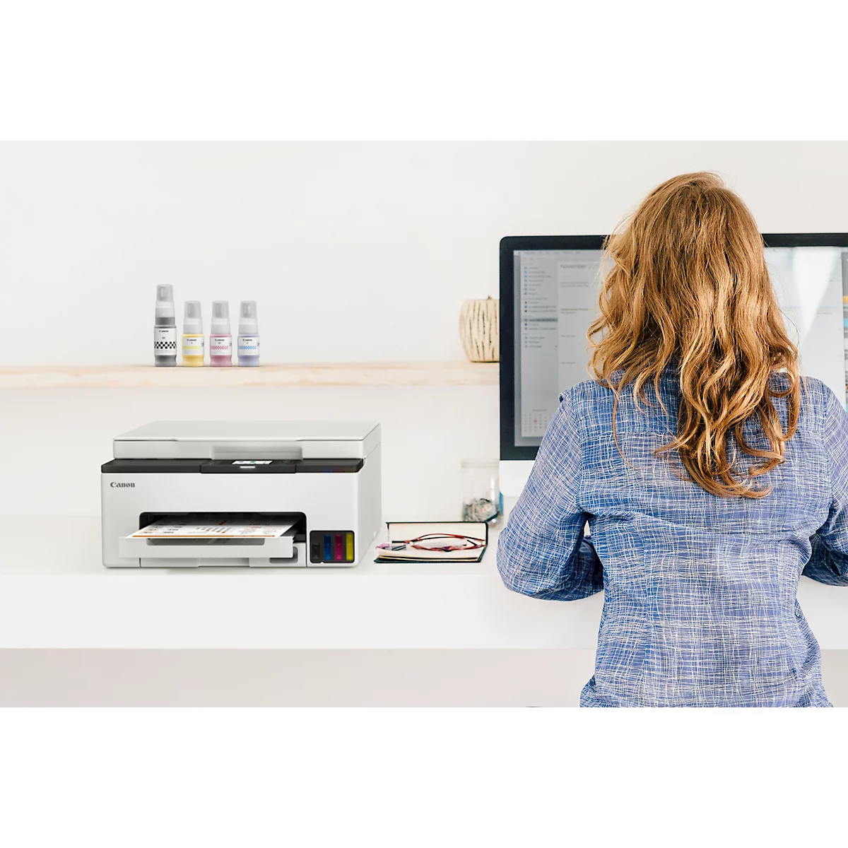 Tintenstrahl Multifunktionsdrucker Canon MAXIFY GX1050, 3-in-1, USB/LAN/WLAN/Cloud, Auto-Duplex, Mobildruck, bis A4, inkl. CMYK-Tintenflaschen