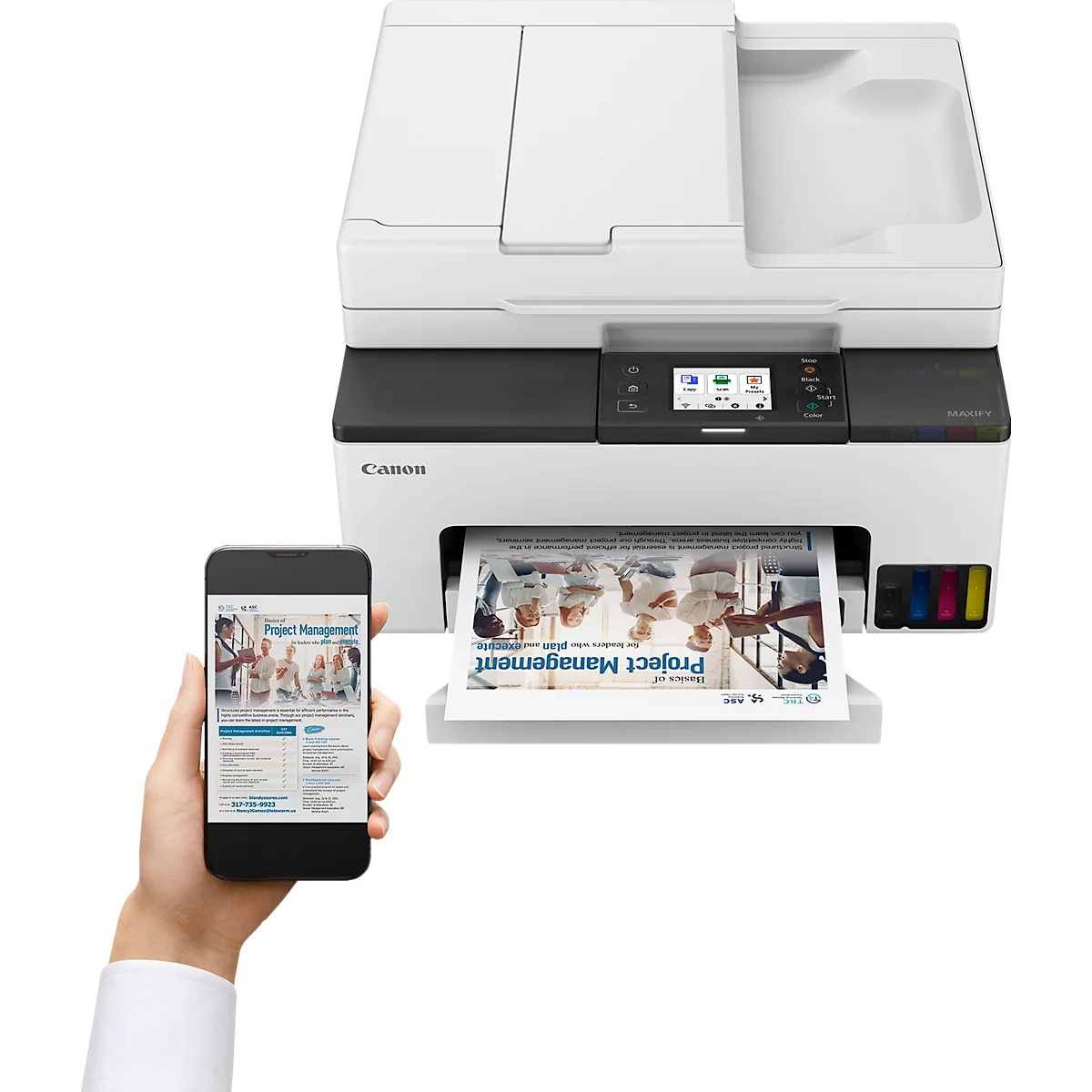 Tintenstrahl Multifunktionsdrucker Canon MAXIFY GX2050, 4-in-1, USB/LAN/WLAN/Cloud, Auto-Duplex, Mobildruck, bis A4, inkl. CMYK-Tintenflaschen