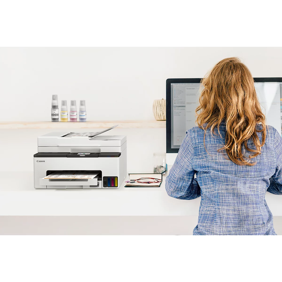 Tintenstrahl Multifunktionsdrucker Canon MAXIFY GX2050, 4-in-1, USB/LAN/WLAN/Cloud, Auto-Duplex, Mobildruck, bis A4, inkl. CMYK-Tintenflaschen