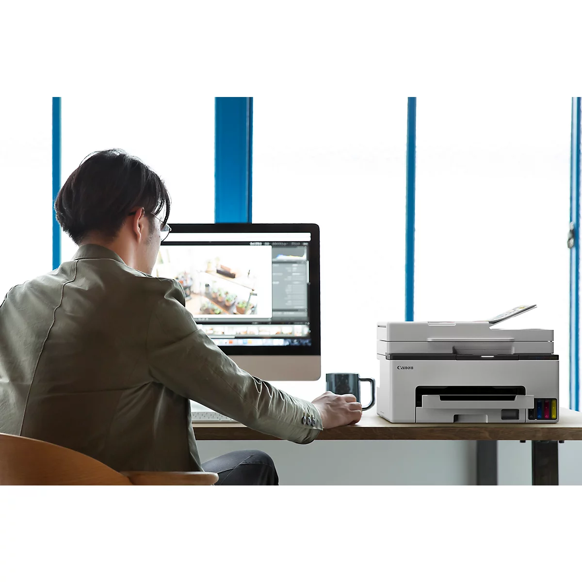 Tintenstrahl Multifunktionsdrucker Canon MAXIFY GX2050, 4-in-1, USB/LAN/WLAN/Cloud, Auto-Duplex, Mobildruck, bis A4, inkl. CMYK-Tintenflaschen