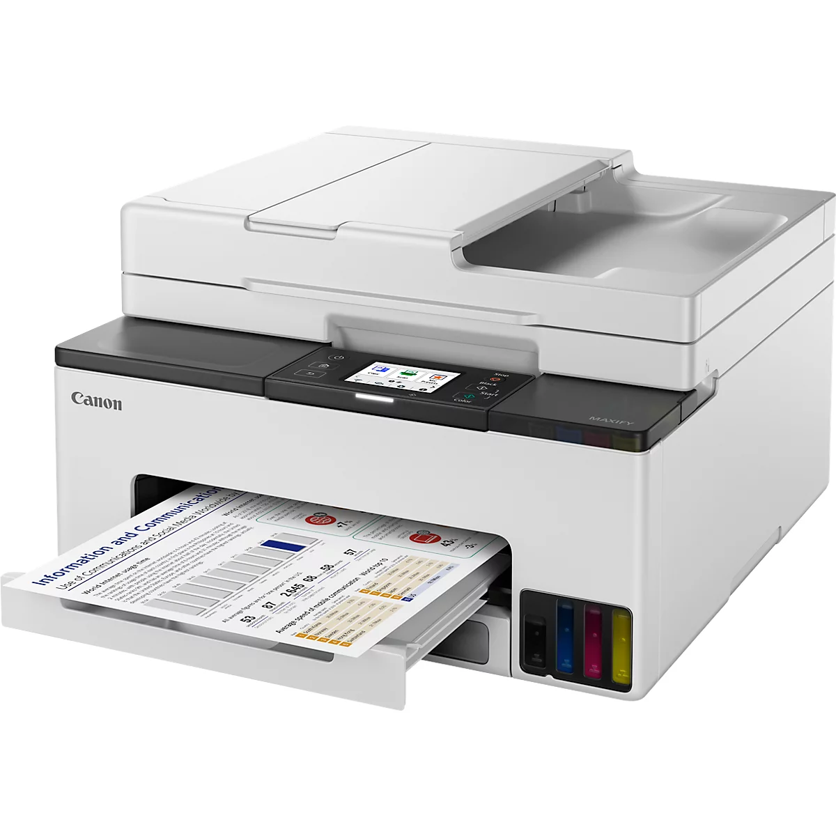 Tintenstrahl Multifunktionsdrucker Canon MAXIFY GX2050, 4-in-1, USB/LAN/WLAN/Cloud, Auto-Duplex, Mobildruck, bis A4, inkl. CMYK-Tintenflaschen