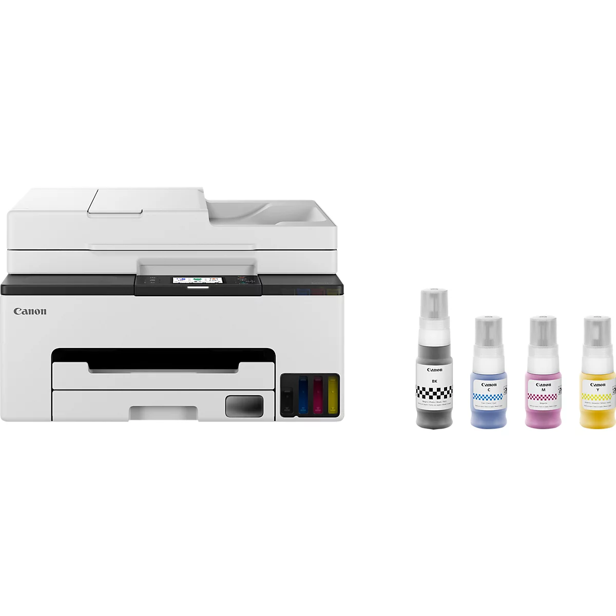 Tintenstrahl Multifunktionsdrucker Canon MAXIFY GX2050, 4-in-1, USB/LAN/WLAN/Cloud, Auto-Duplex, Mobildruck, bis A4, inkl. CMYK-Tintenflaschen