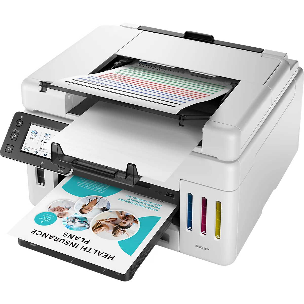 Tintenstrahl Multifunktionsdrucker Canon MAXIFY GX6550, 3-in-1, USB/WLAN, Auto-Duplex/Mobildruck/Cloud, bis A4, schwarz-weiss, inkl. CMYK-Tintenflaschen