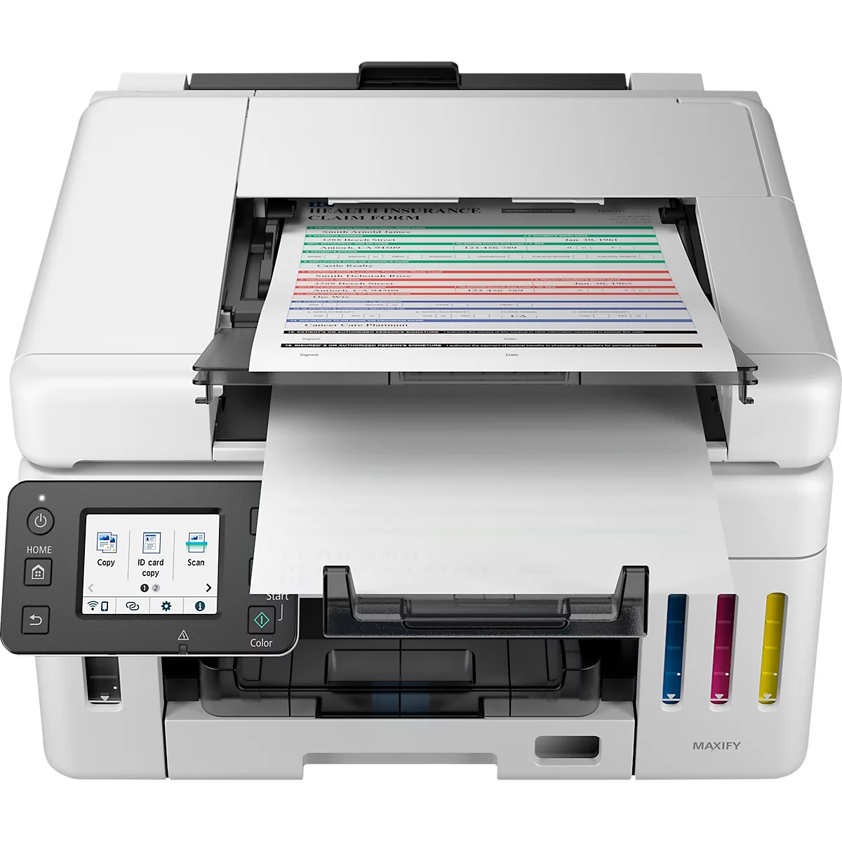 Tintenstrahl Multifunktionsdrucker Canon MAXIFY GX6550, 3-in-1, USB/WLAN, Auto-Duplex/Mobildruck/Cloud, bis A4, schwarz-weiss, inkl. CMYK-Tintenflaschen