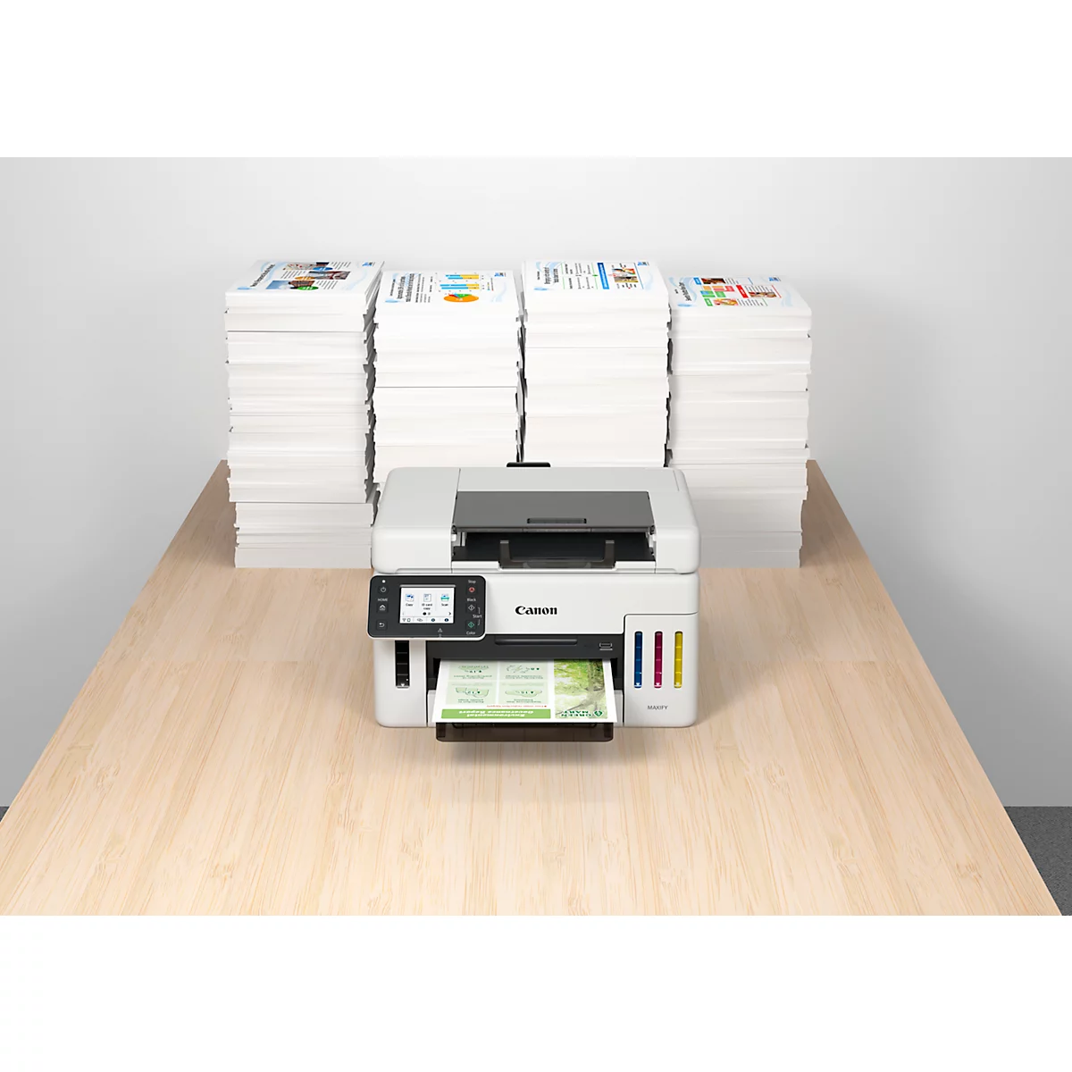Tintenstrahl Multifunktionsdrucker Canon MAXIFY GX6550, 3-in-1, USB/WLAN, Auto-Duplex/Mobildruck/Cloud, bis A4, schwarz-weiss, inkl. CMYK-Tintenflaschen