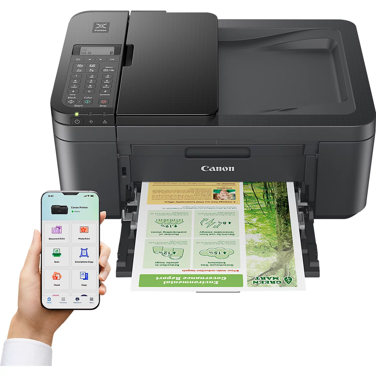 Tintenstrahl Multifunktionsdrucker Canon PIXMA TR4755i, 4-in-1, USB/WLAN, Auto-Duplex, Mobildruck, Cloud, bis A4, schwarz