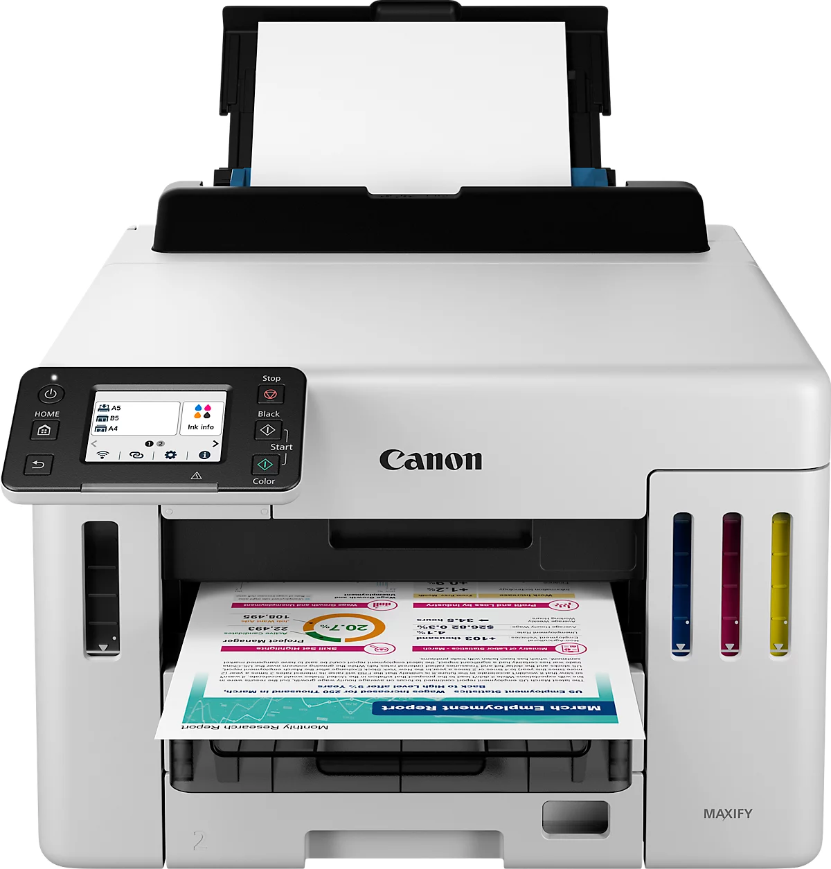 Tintenstrahldrucker Canon MAXIFY GX5550, USB/LAN/WLAN/Cloud, Auto-Duplex, Mobildruck, bis A4, inkl. CMYK-Tintenflaschen