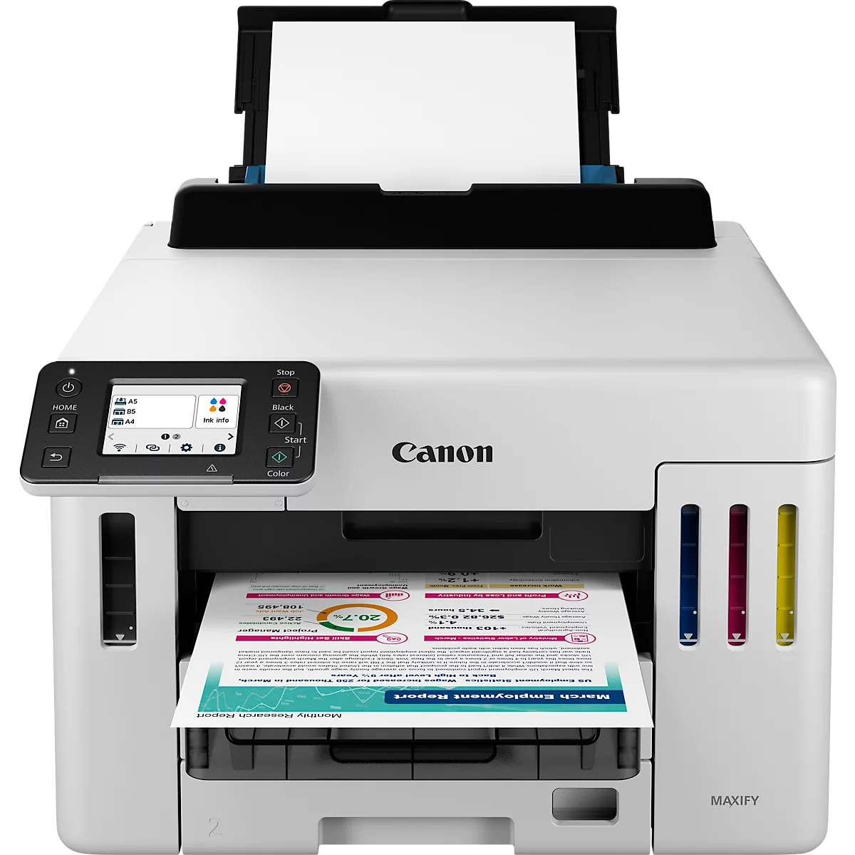 Tintenstrahldrucker Canon MAXIFY GX5550, USB/LAN/WLAN/Cloud, Auto-Duplex, Mobildruck, bis A4, inkl. CMYK-Tintenflaschen