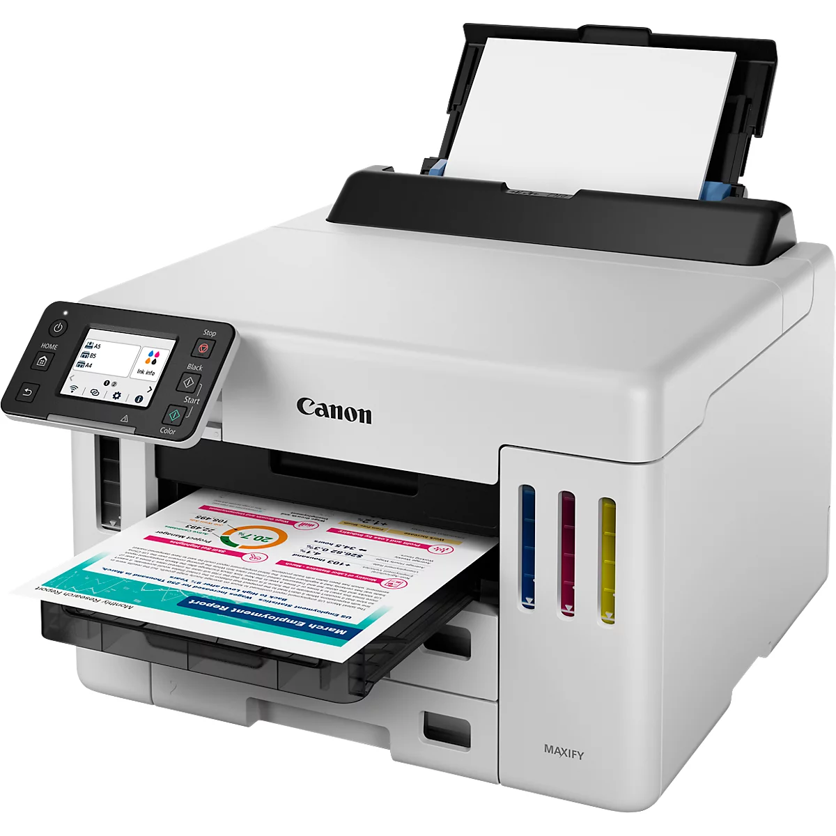 Tintenstrahldrucker Canon MAXIFY GX5550, USB/LAN/WLAN/Cloud, Auto-Duplex, Mobildruck, bis A4, inkl. CMYK-Tintenflaschen