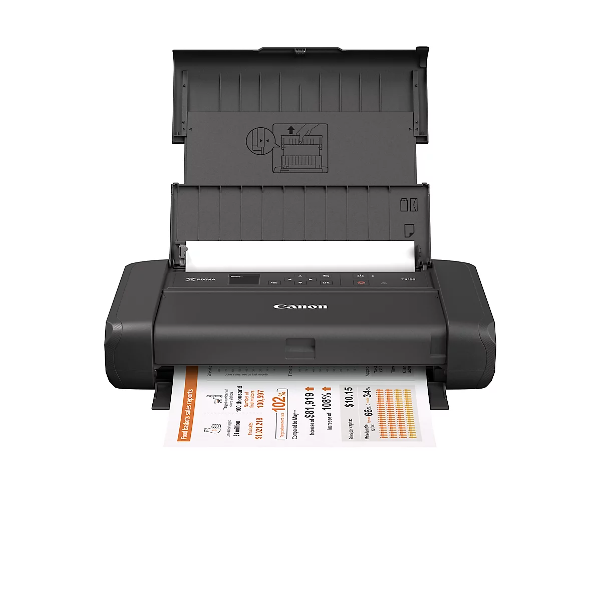 Tintenstrahldrucker Canon PIXMA TR150, mobil, bis A4, WLAN/USB-Print, s/w & Farbe, mit Akku