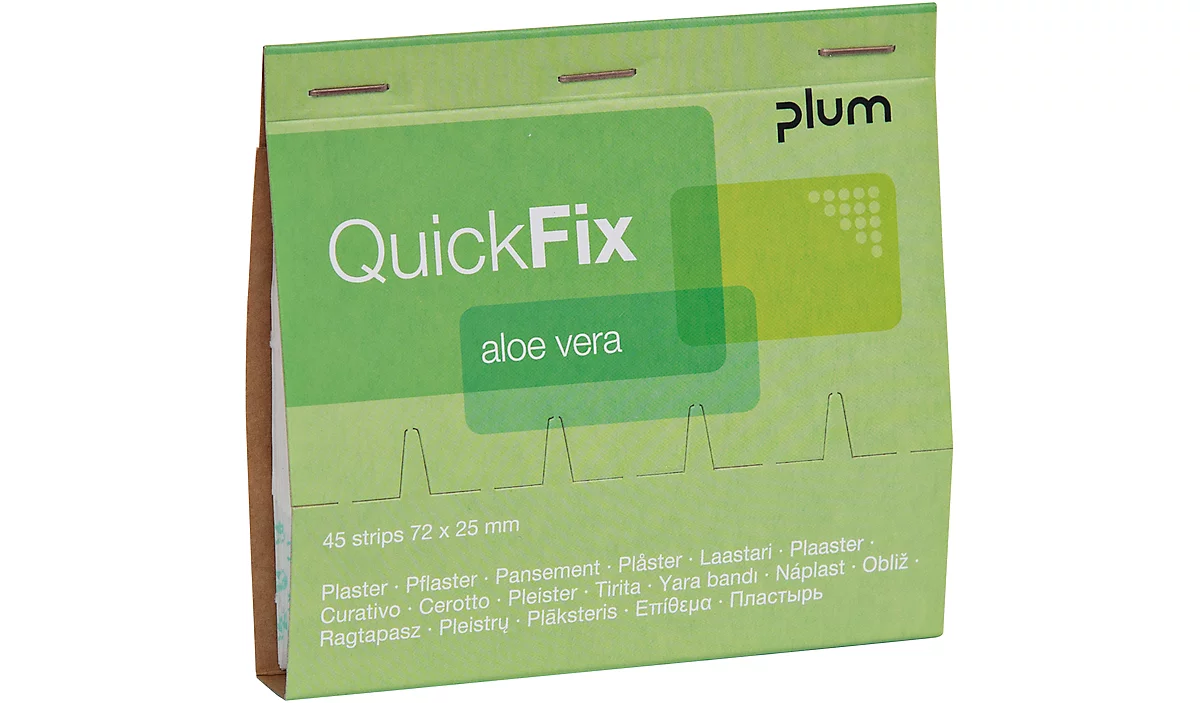Tiras de escayola QuickFix Aloe Vera, paquete de recambio con dispensador, hidratante, 6 x 45 unidades