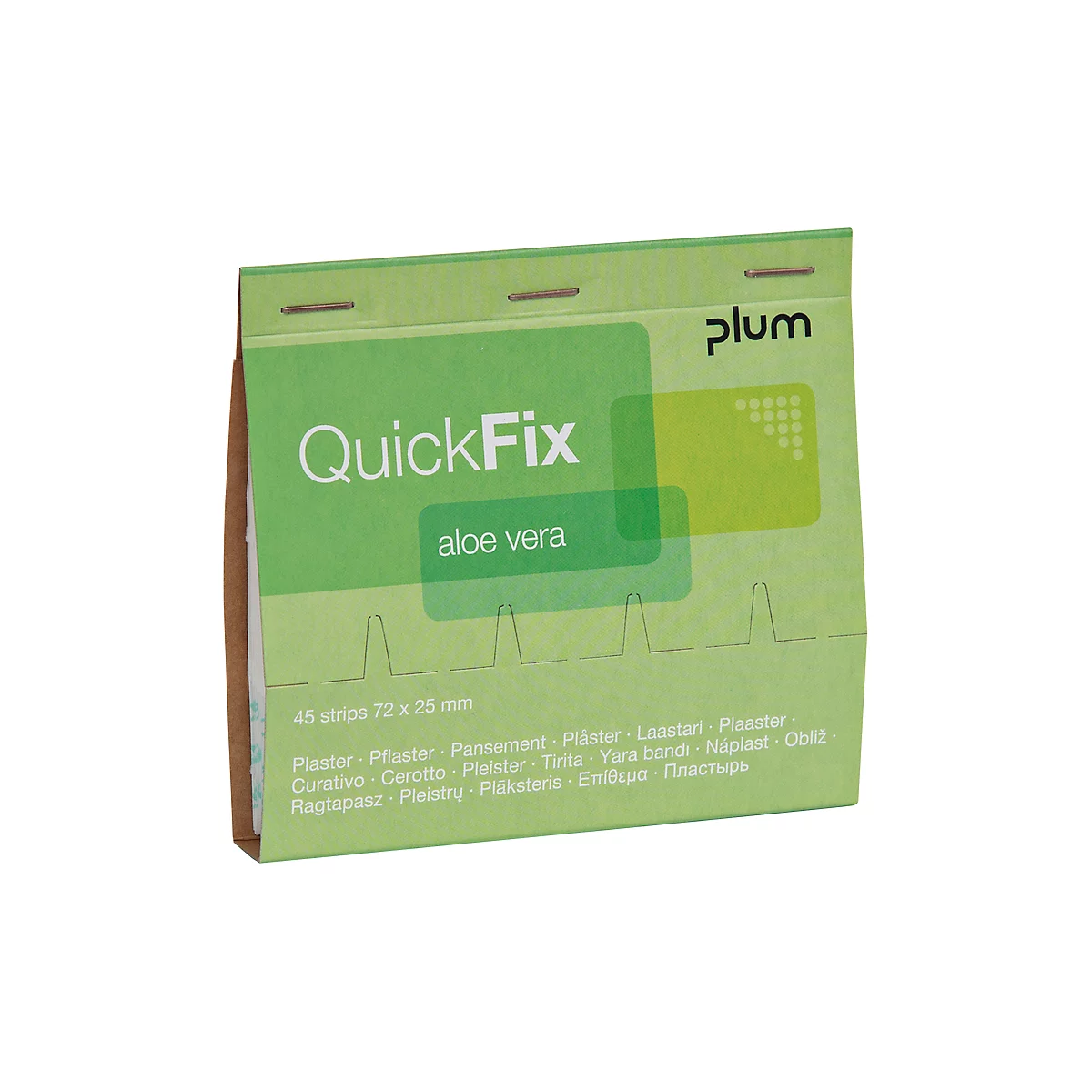 Tiras de escayola QuickFix Aloe Vera, paquete de recambio con dispensador, hidratante, 6 x 45 unidades