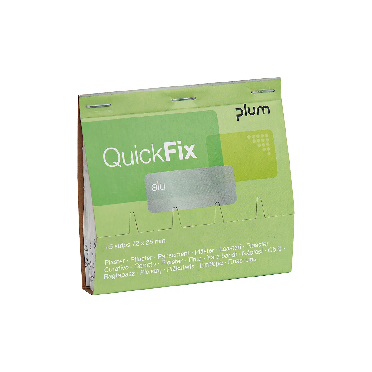 Tiras de escayola QuickFix Alu, paquete de recambio con dispensador, con revestimiento antiadherente, 6 x 45 piezas