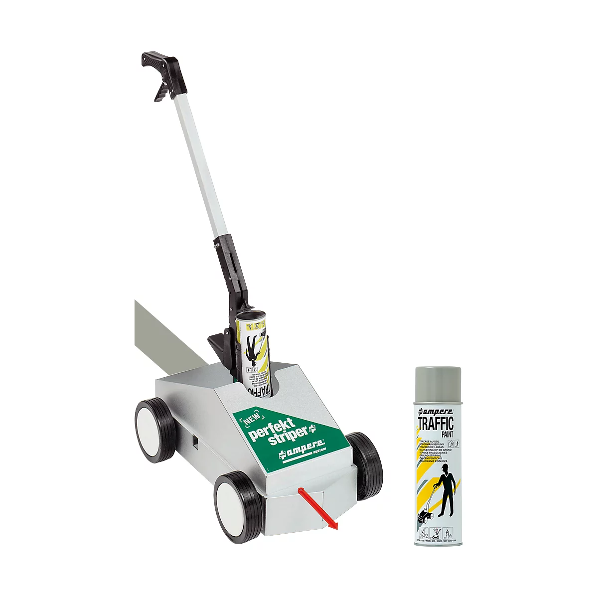 Tire-ligne + peinture de marquage, gris (RAL 7042)