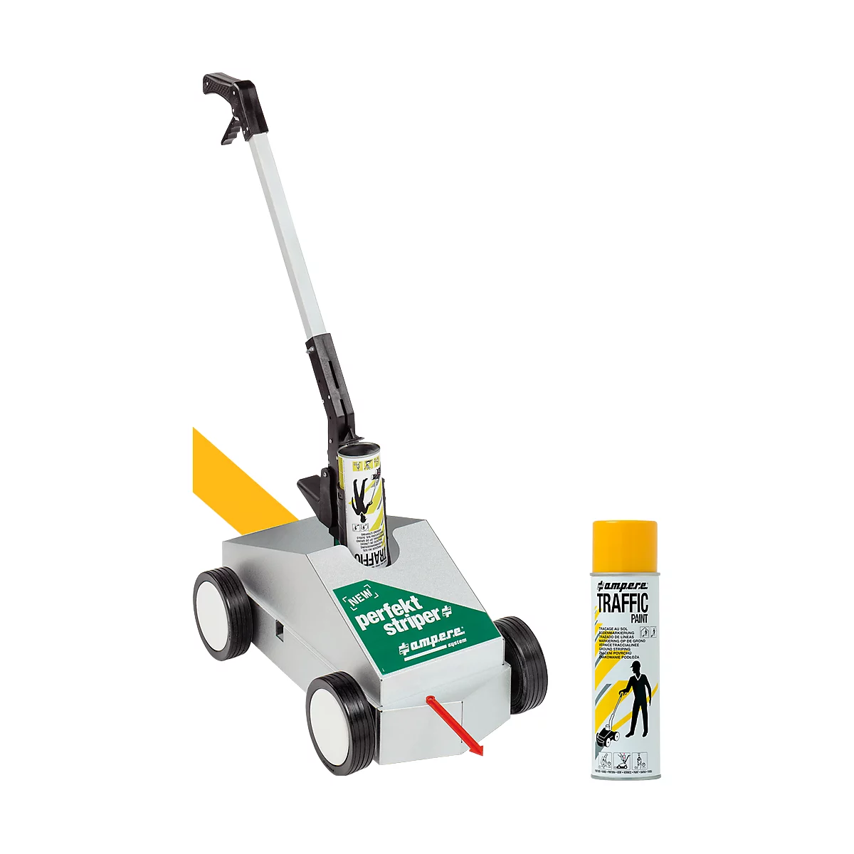 Tire-ligne + peinture de marquage, jaune (RAL 1028)