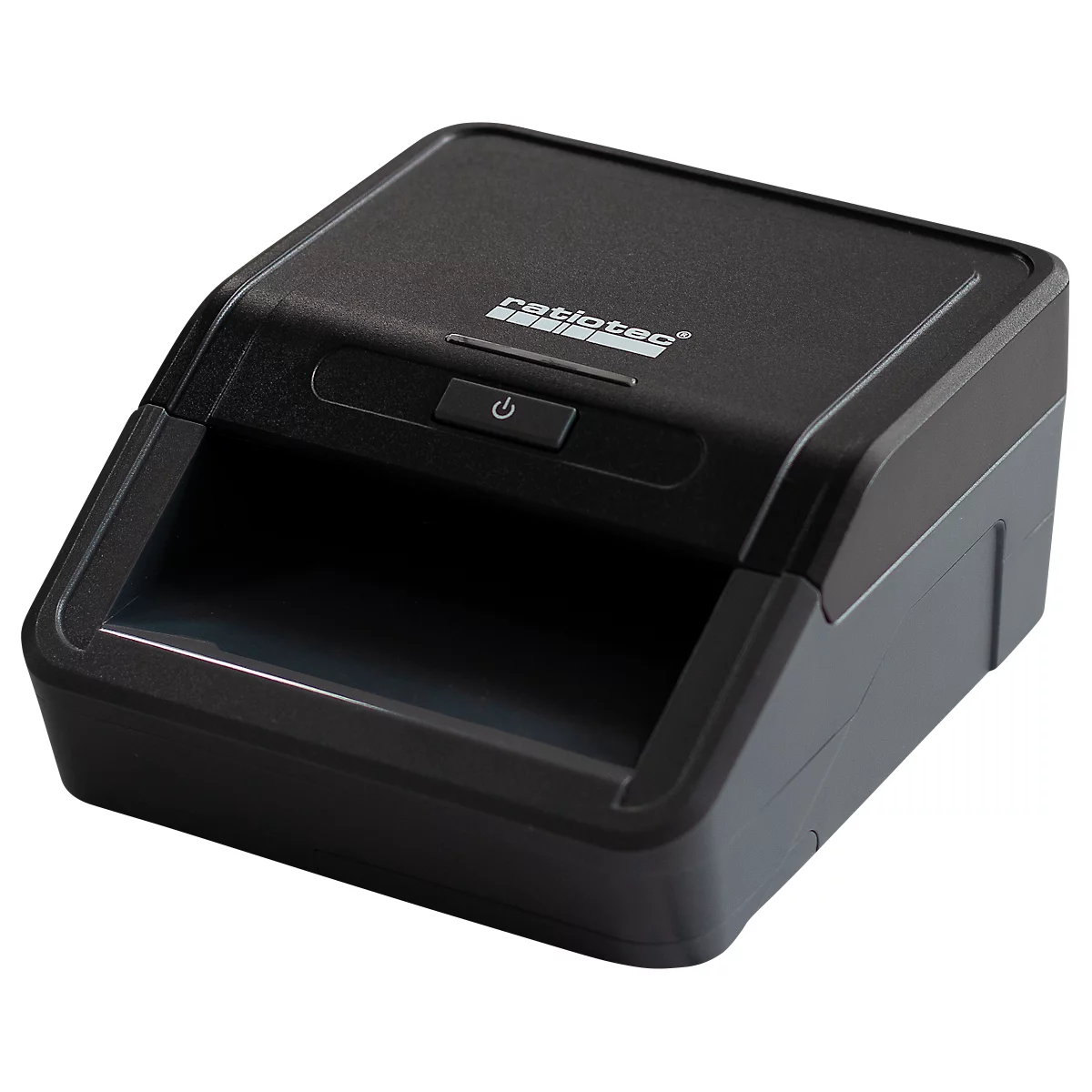 Tireuse de billets ratiotec Smart Protect, norme BCE, IR/MG/MT/SD, 3 options, barre de LED et signal d'avertissement, USB/microSD, câble d'alimentation, noir
