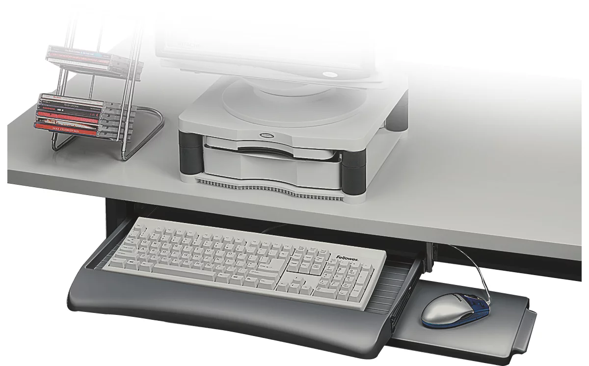 FELLOWES tiroir clavier + tablette souris graphite