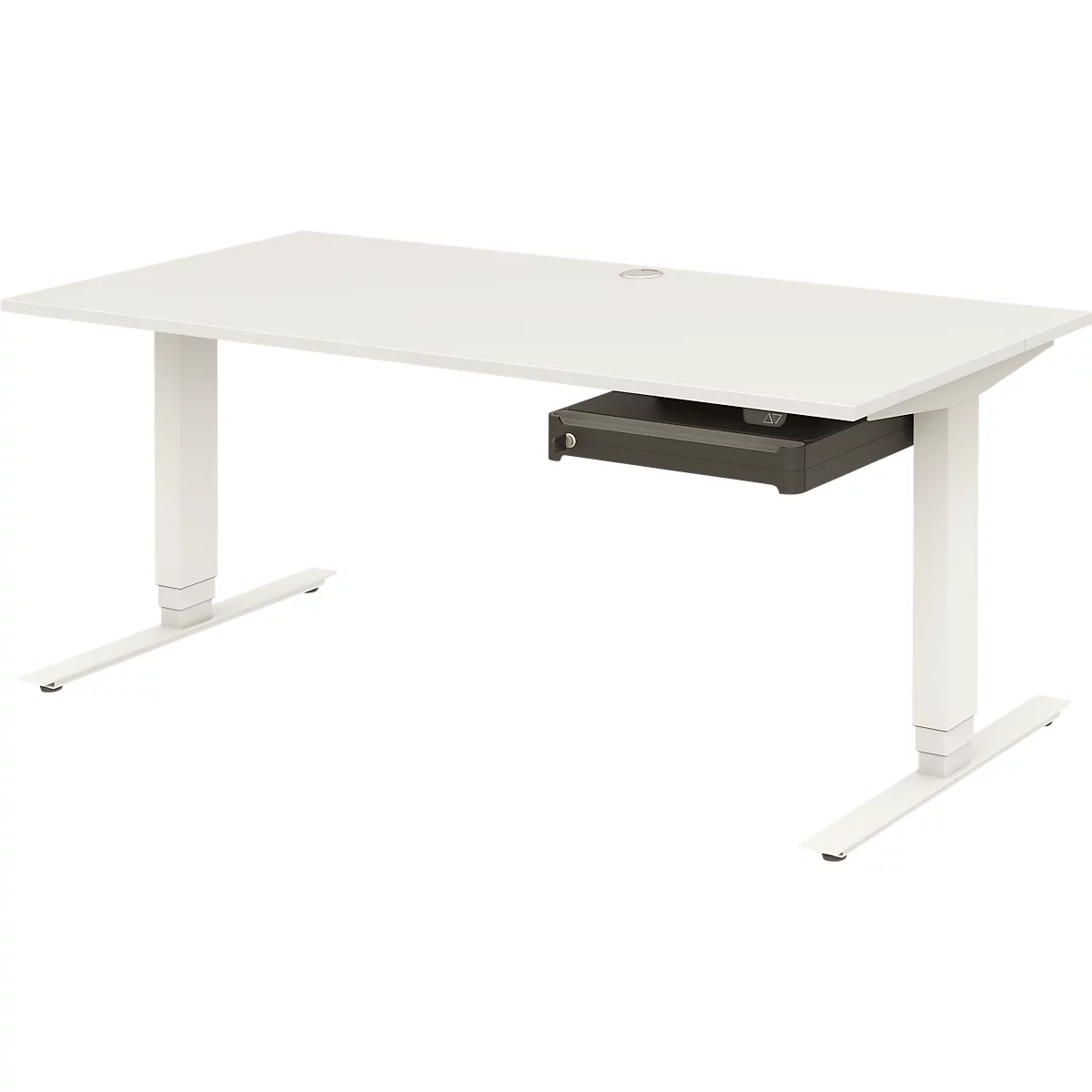 Tiroir pour bureau électrique réglable en hauteur Tempio, verrouillable, L 430 x P 410 x H 70 mm, anthracite