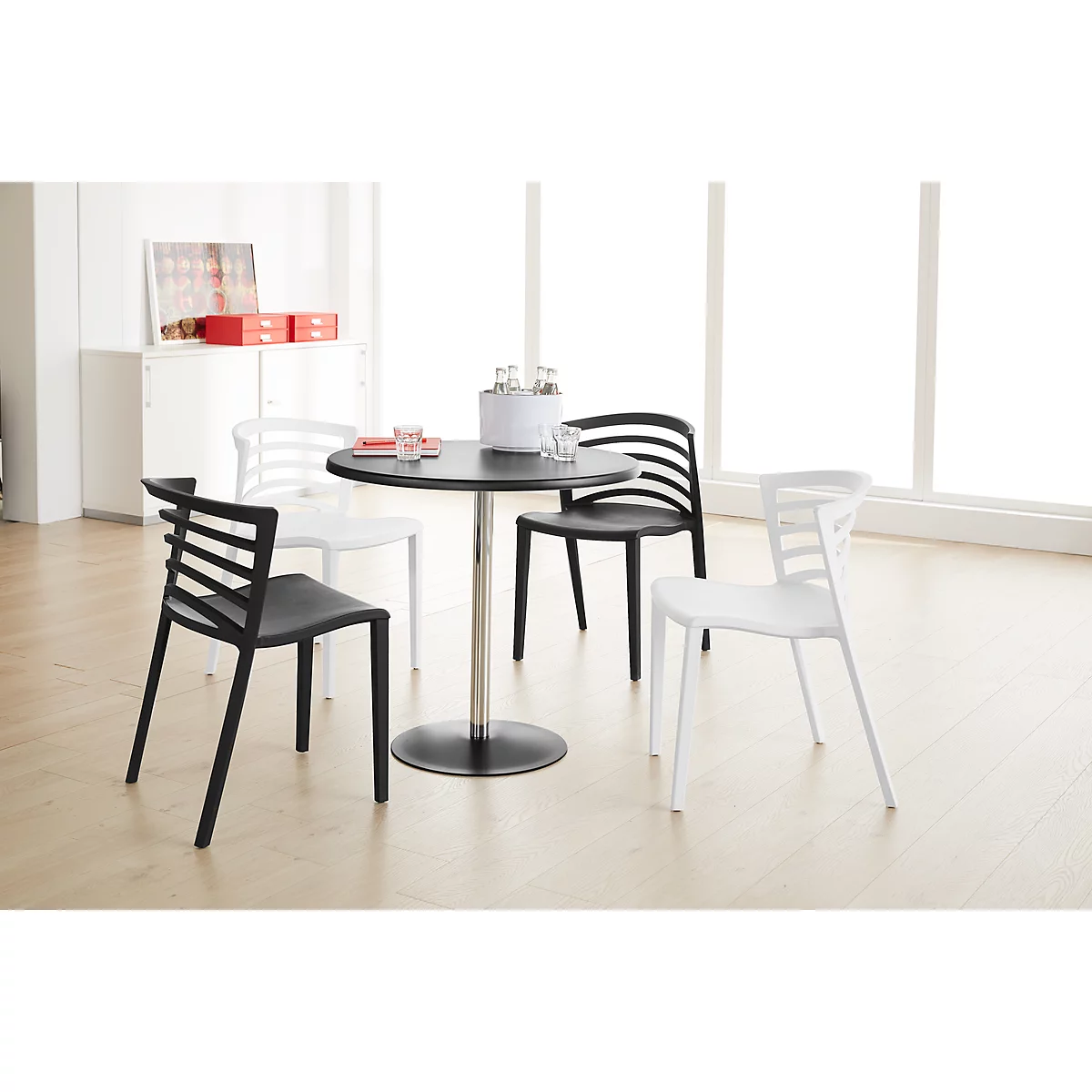 Tisch Lena, H 760 x Ø 800 mm, schwarz 