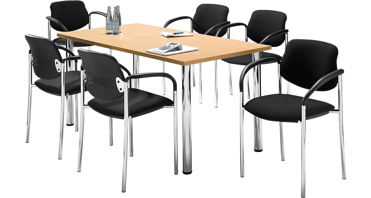 Tisch m. 6 Stühlen, Buche-Dekor, 1600x800 mm 