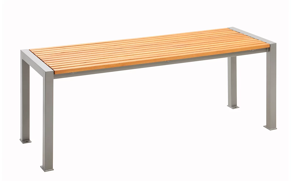 Tisch Münster, Füße Vierkantrohr 60 x 60 mm, Fläche Robinien-Holzleisten 30 mm, weinrot RAL 3005