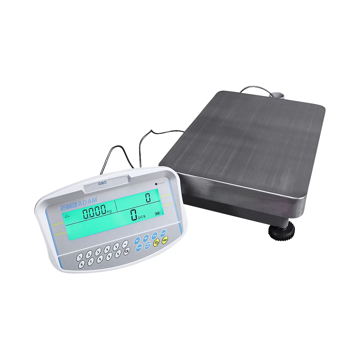 Tisch-Zählwaage Adam GBC 16, Wägebereich 0,5 g-16 kg, LC-Display, Ziffernblock, RS-232, Netzanschluss/Akku, B 300 x T 520 x H 680 mm, Edelstahl, grau