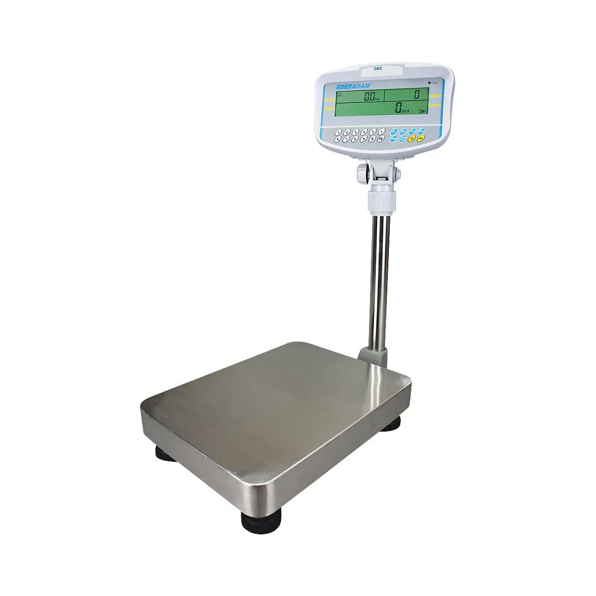 Tisch-Zählwaage Adam GBC 16, Wägebereich 0,5 g-16 kg, LC-Display, Ziffernblock, RS-232, Netzanschluss/Akku, B 300 x T 520 x H 680 mm, Edelstahl, grau